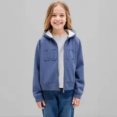 ELEVEN - Polerón Niña Algodón con Cierre y Gorro