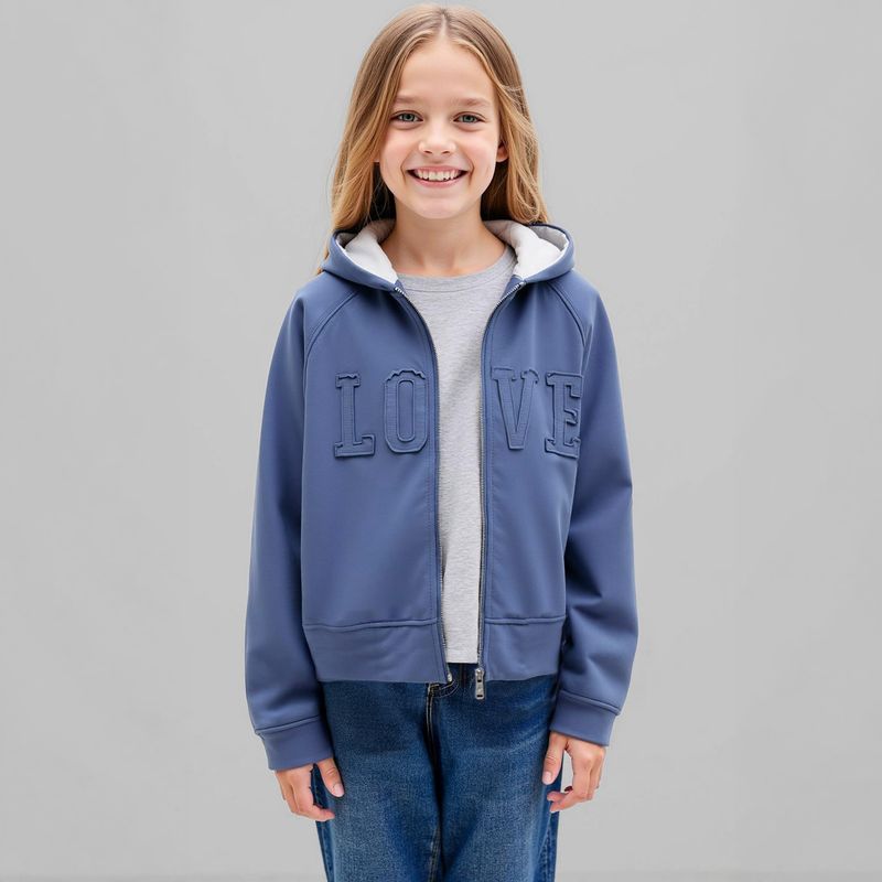 ELEVEN - Polerón Niña Eleven Algodón con Cierre y Gorro