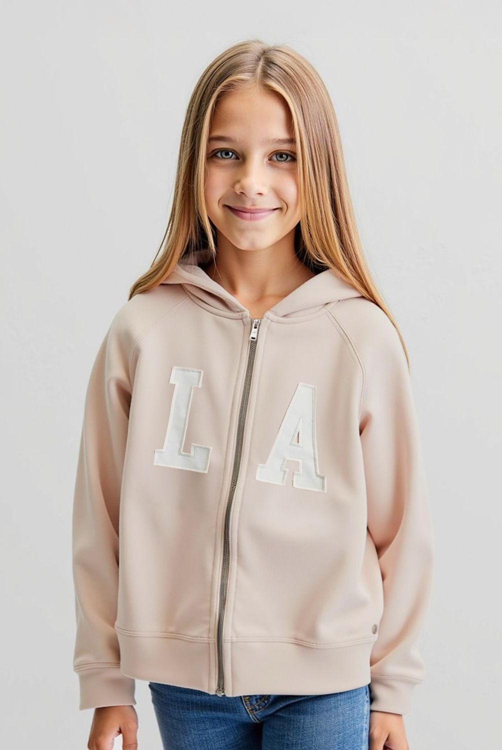ELEVEN - Polerón Niña Eleven Algodón con Cierre y Gorro