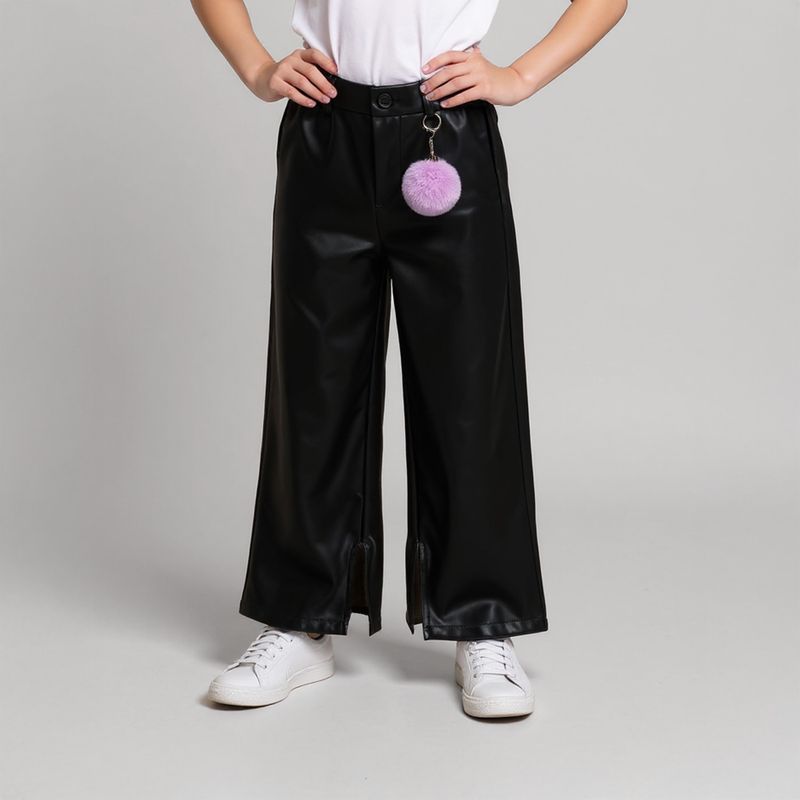 YAMP - Pantalón Wide Leg Ecocuero Niña Yamp