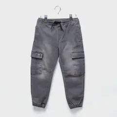 YAMP - Jeans Cargo Jogger Niño Denim Diseño Liso