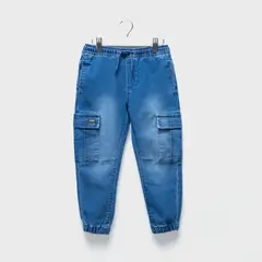 YAMP - Jeans Cargo Jogger Niño Denim Diseño Liso