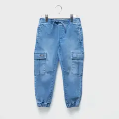 YAMP - Jeans Cargo Jogger Niño Denim Diseño Liso