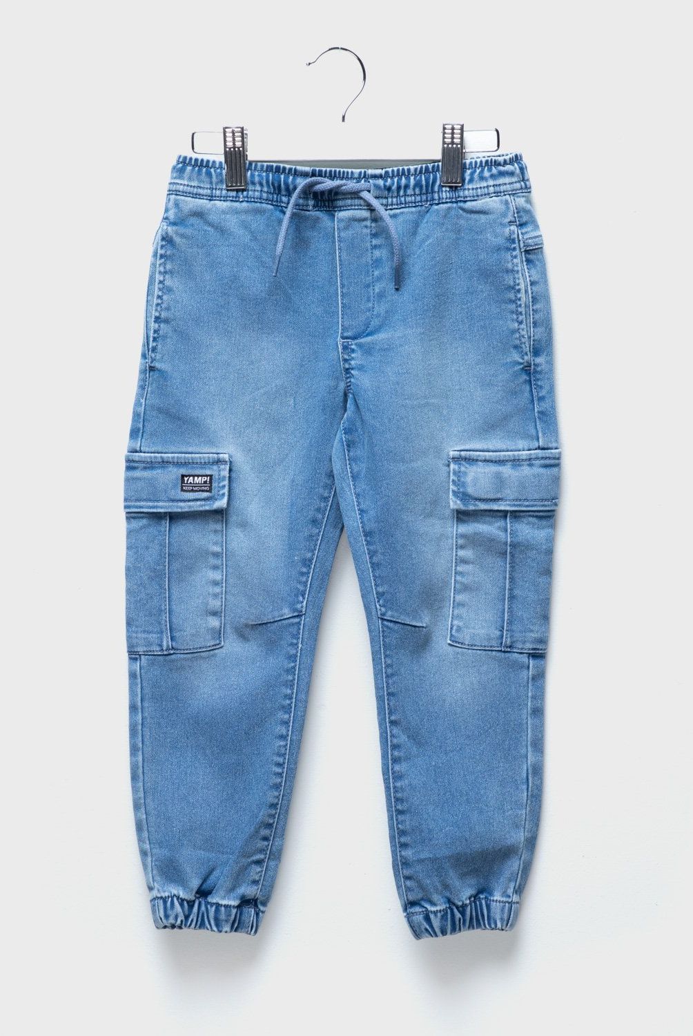 YAMP - Jeans Cargo Jogger Yamp Niño Denim Diseño Liso