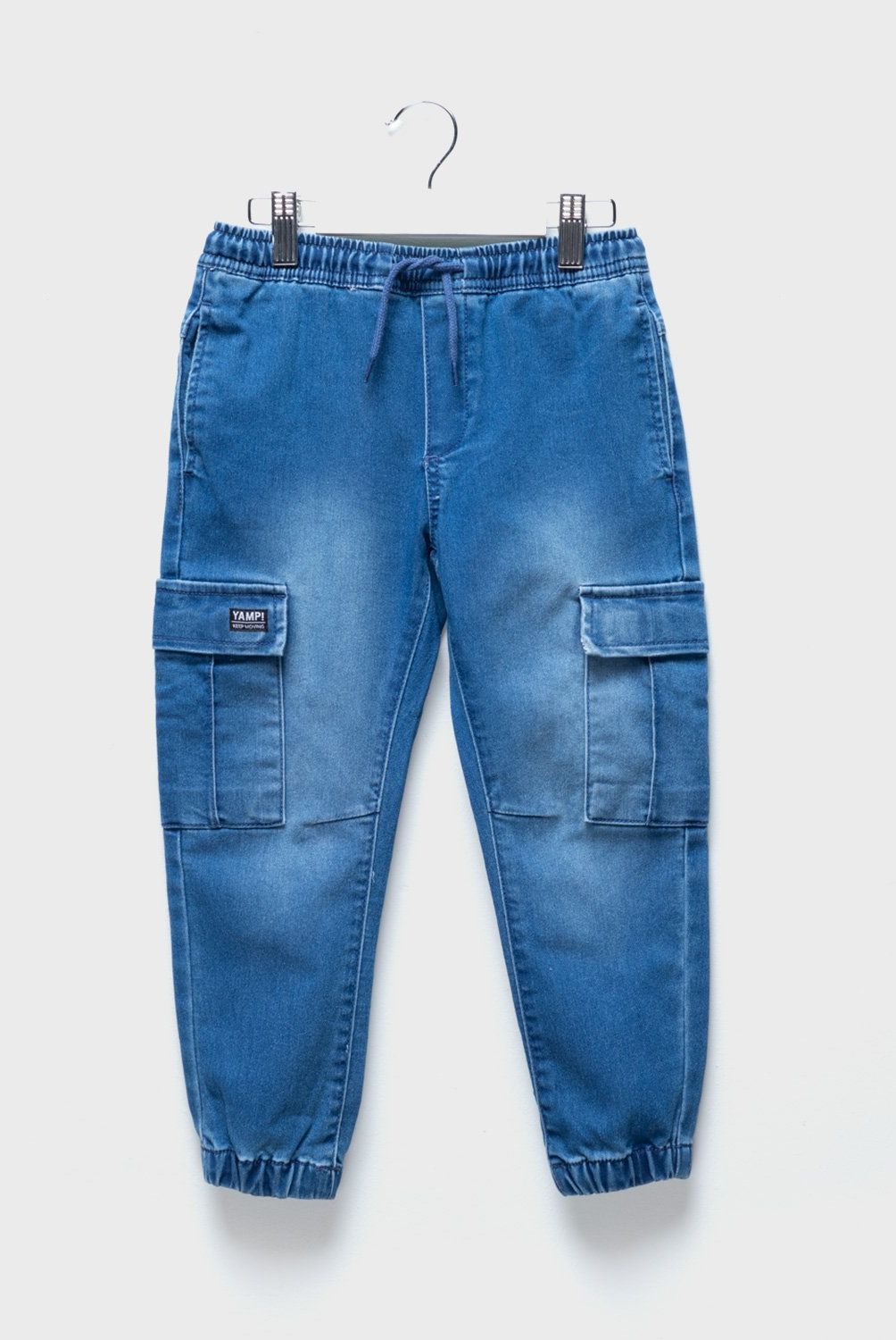 YAMP - Jeans Cargo Jogger Yamp Niño Denim Diseño Liso