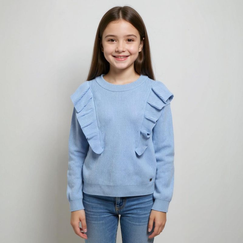 YAMP - Sweater Niña Yamp Manga Larga con Volantes