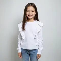 YAMP - Sweater Niña Manga Larga con Volantes
