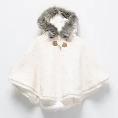 CONIGLIO - Poncho Algodón Bebé Niña con Gorro