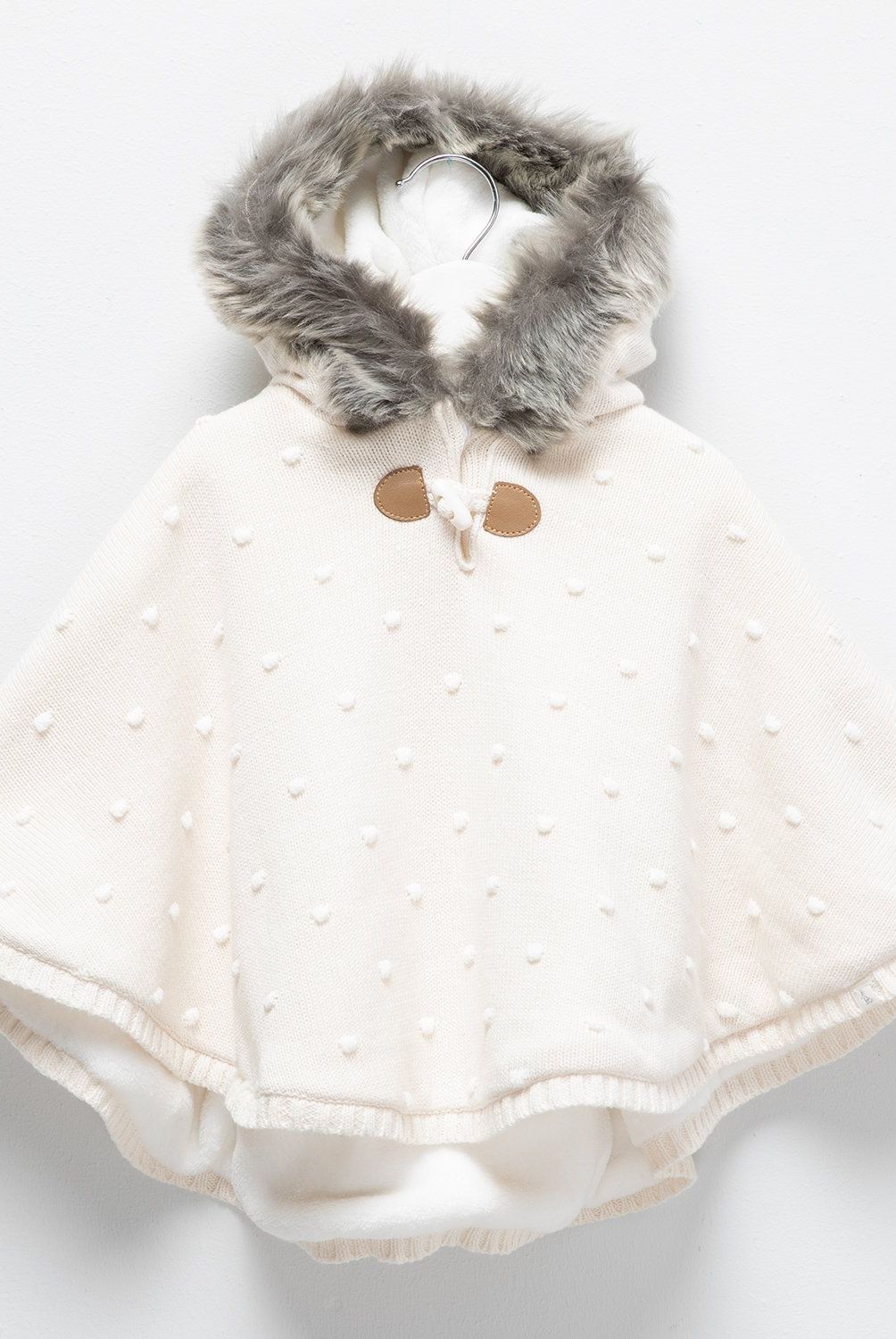 CONIGLIO - Poncho Coniglio Algodón Bebé Niña con Gorro