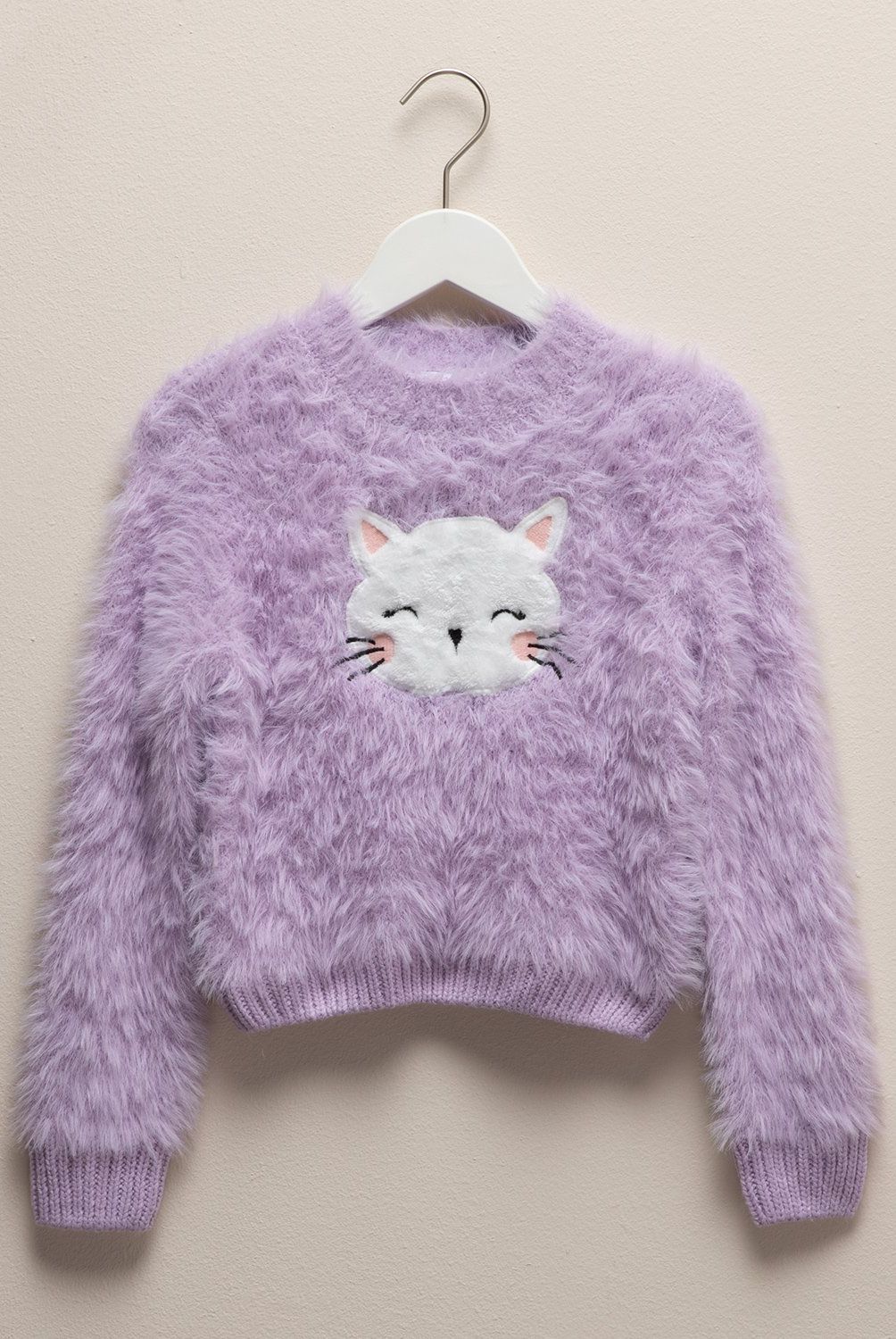 YAMP - Sweater Peludo Niña Yamp Diseño Gato Manga Larga