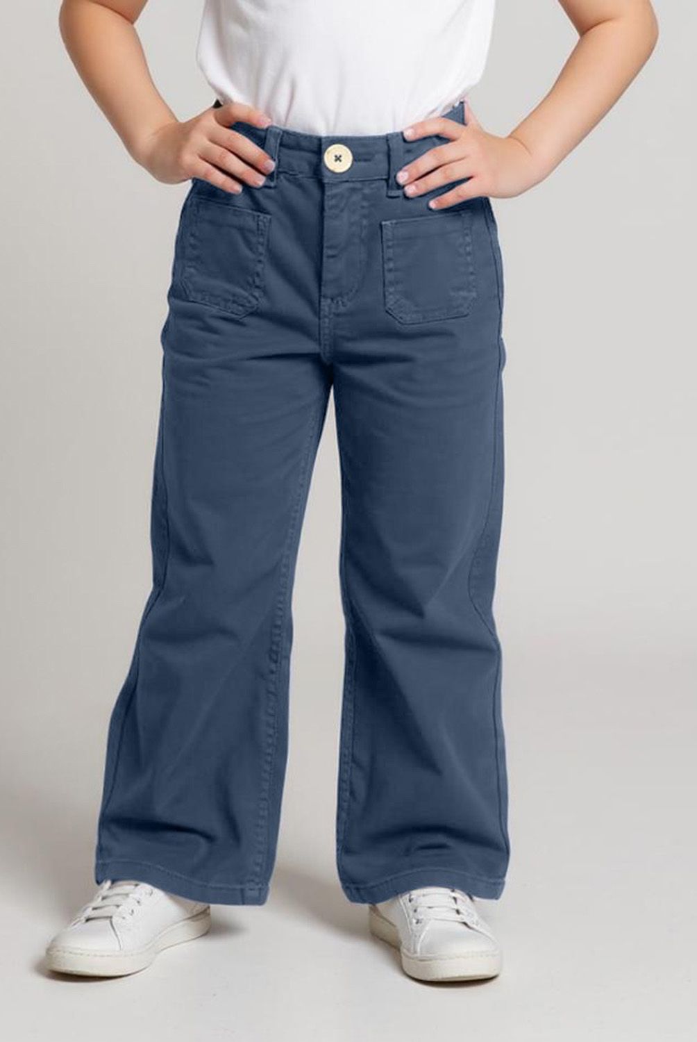 YAMP - Pantalón Wide Leg Algodón Niña Yamp Casual