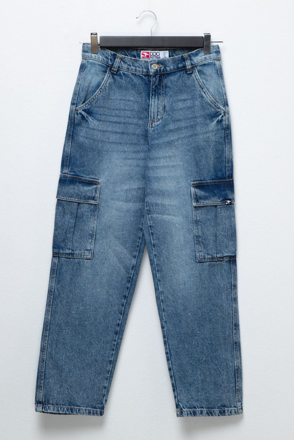 DOO AUSTRALIA - Jeans Cargo Doo Australia Algodón Niño Diseño Liso