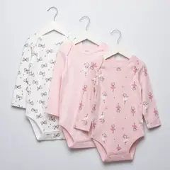 YAMP - Pack de 3 Bodys Algodón Bebé Niña
