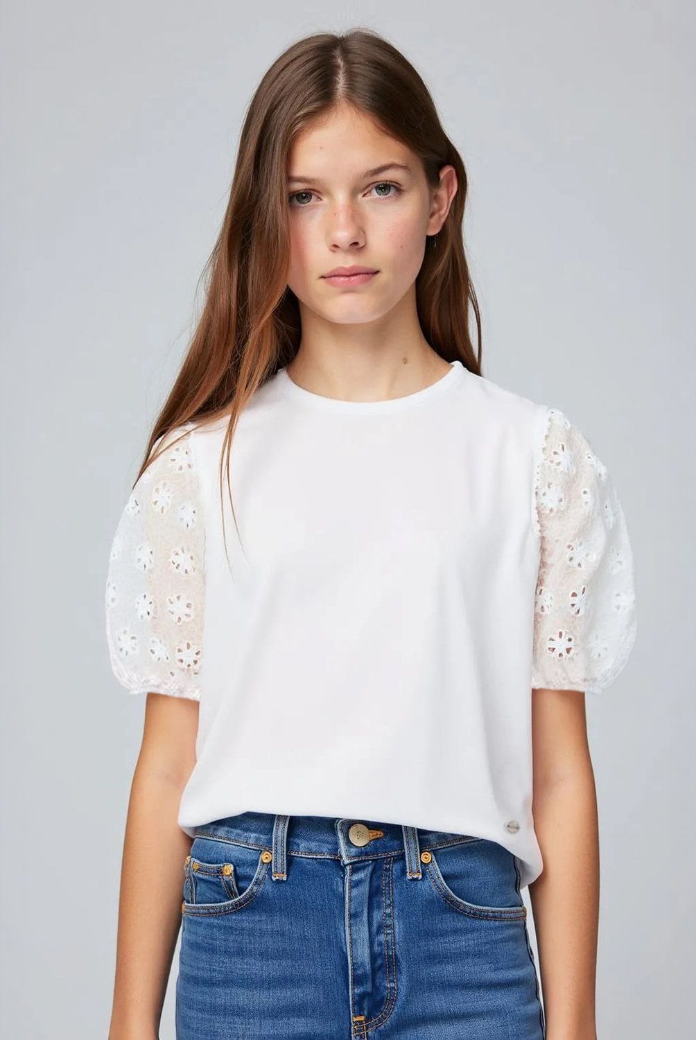ELEVEN - Polera Eleven Manga Corta Diseño Niña Algodón