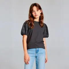 ELEVEN - Polera Manga Corta Diseño Niña Algodón