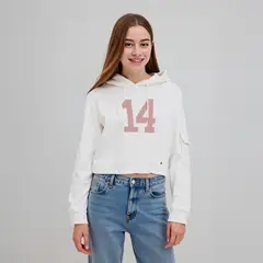 ELEVEN - Polerón Niña Diseño Casual con Gorro y Bolsillo Cargo