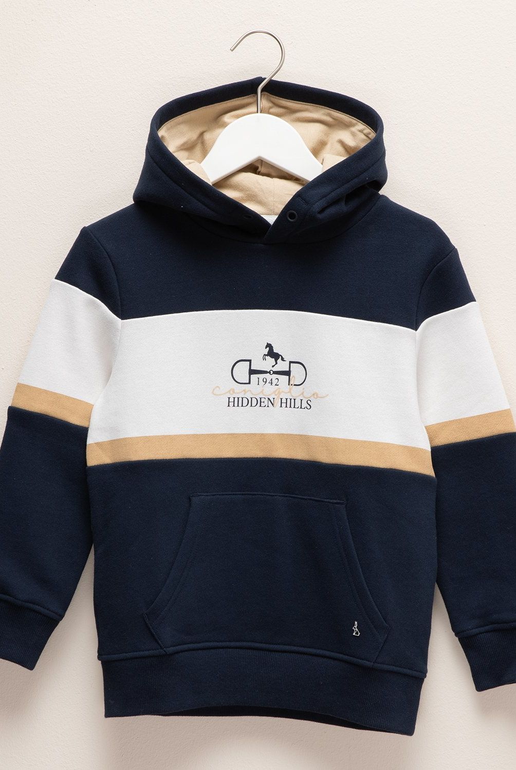 CONIGLIO - Polerón Con Gorro Coniglio Algodón Niño Estampado Casual