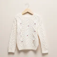CONIGLIO - Sweater Diseño Trenzas Bordado Niña