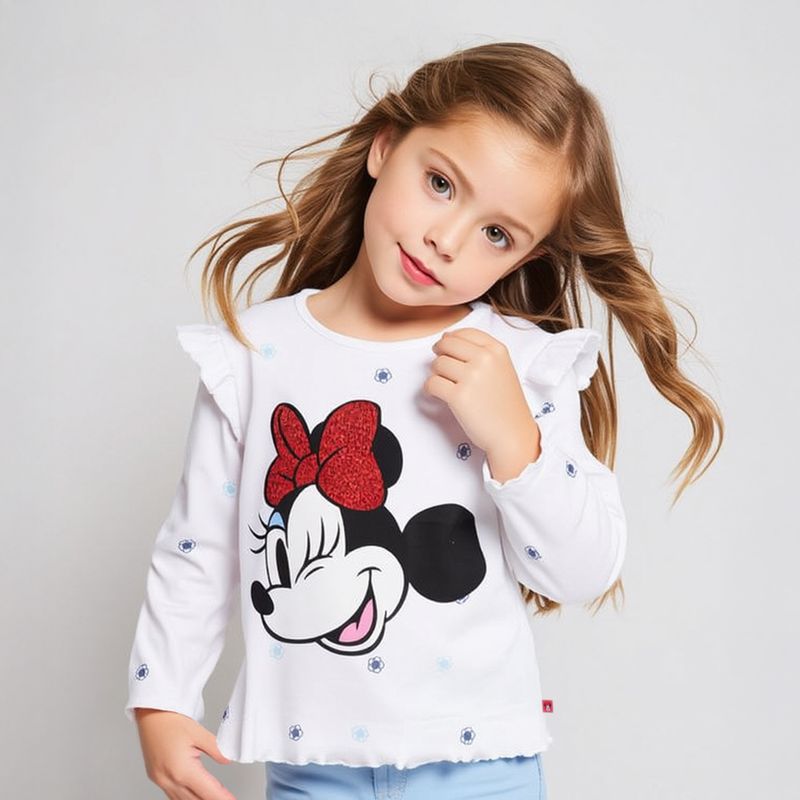 MINNIE - Polera Manga Larga Niña Minnie