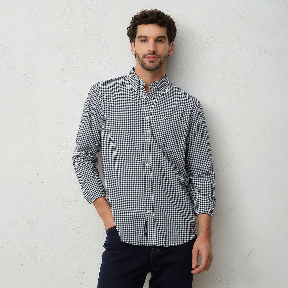 UNIVERSITY CLUB - Camisa Casual Manga Larga Algodón University Club