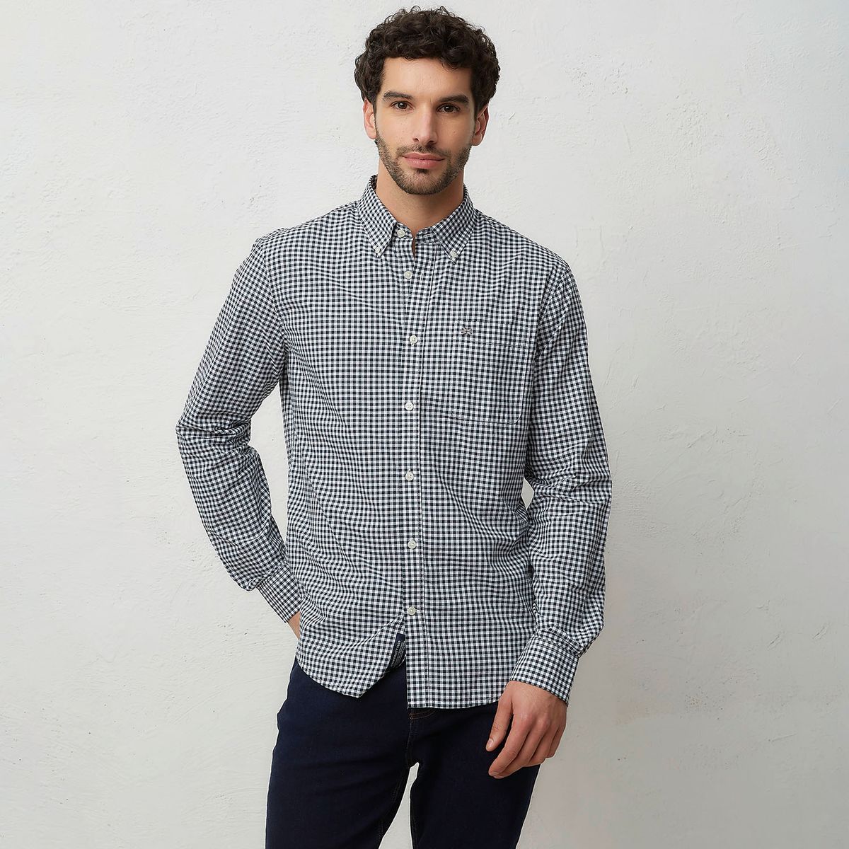 UNIVERSITY CLUB - Camisa Casual Manga Larga Algodón University Club