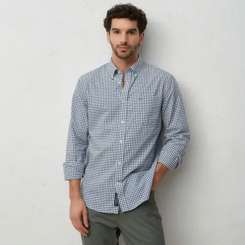 UNIVERSITY CLUB - Camisa Casual Manga Larga Algodón