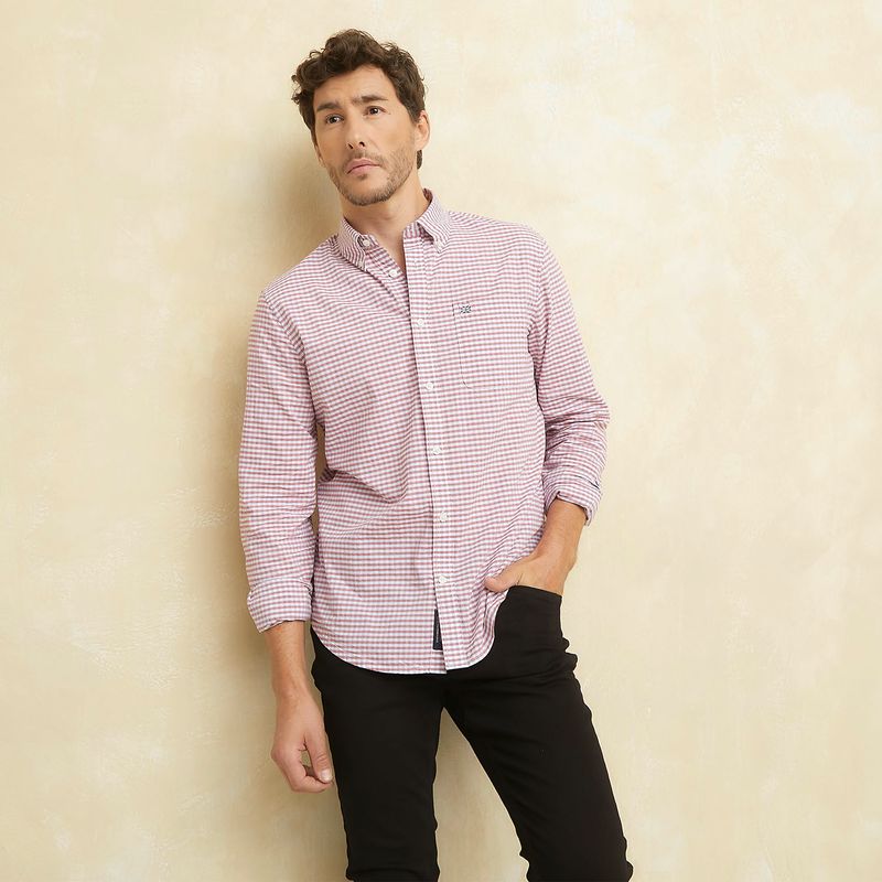 UNIVERSITY CLUB - Camisa Casual Manga Larga Algodón University Club
