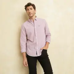 UNIVERSITY CLUB - Camisa Casual Manga Larga Algodón