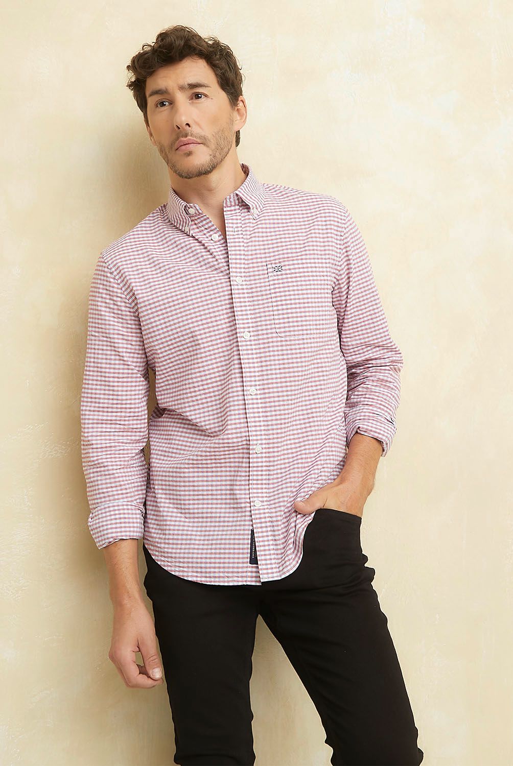 UNIVERSITY CLUB - Camisa Casual Manga Larga Algodón University Club