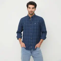 UNIVERSITY CLUB - Camisa Casual Manga Larga Algodón