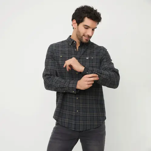 UNIVERSITY CLUB - Camisa Casual Manga Larga Algodón