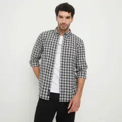 UNIVERSITY CLUB - Camisa Casual Manga Larga Algodón