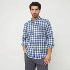 UNIVERSITY CLUB - Camisa Casual Manga Larga Algodón