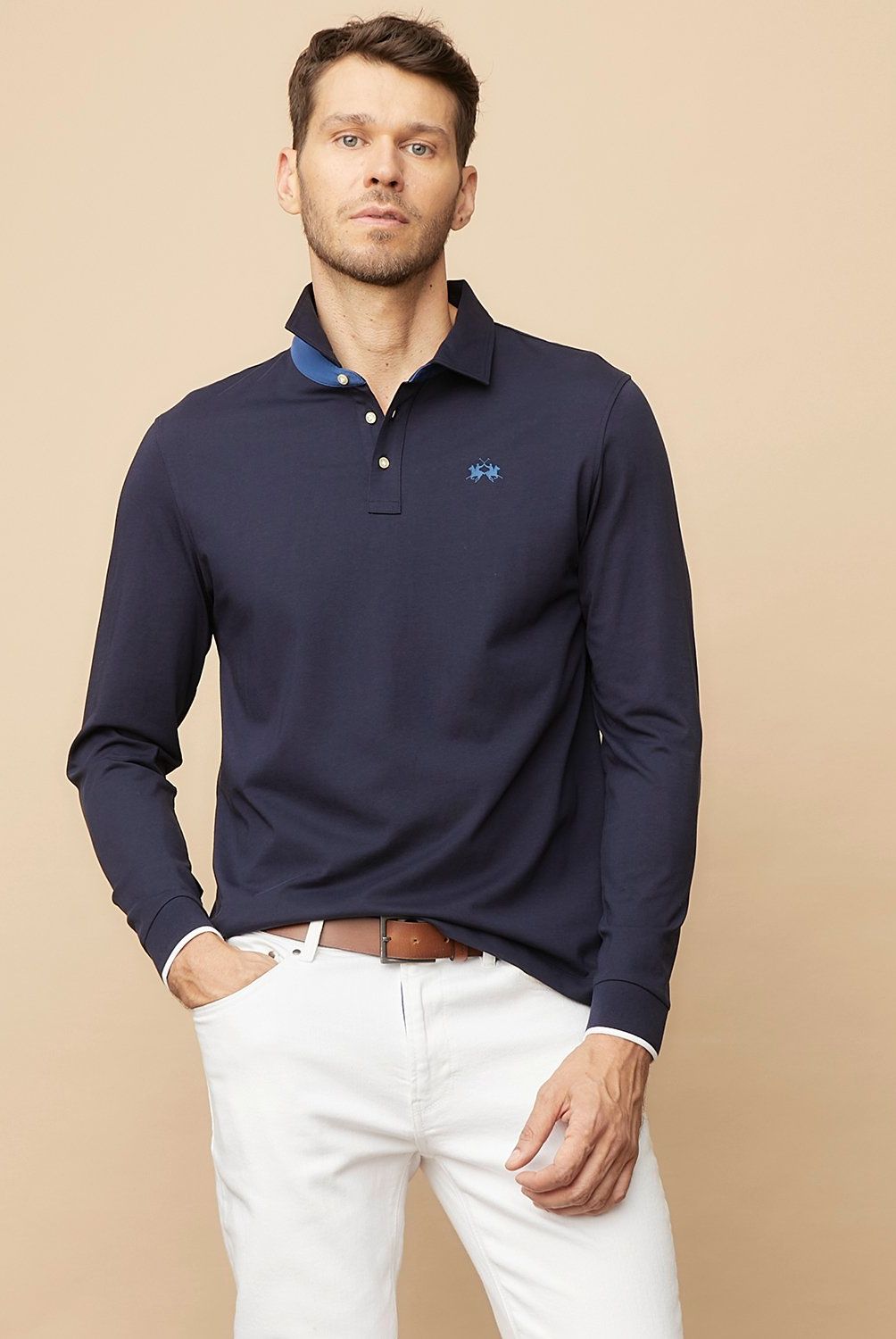 LA MARTINA - Polera Manga Larga Casual Algodón Hombre La Martina