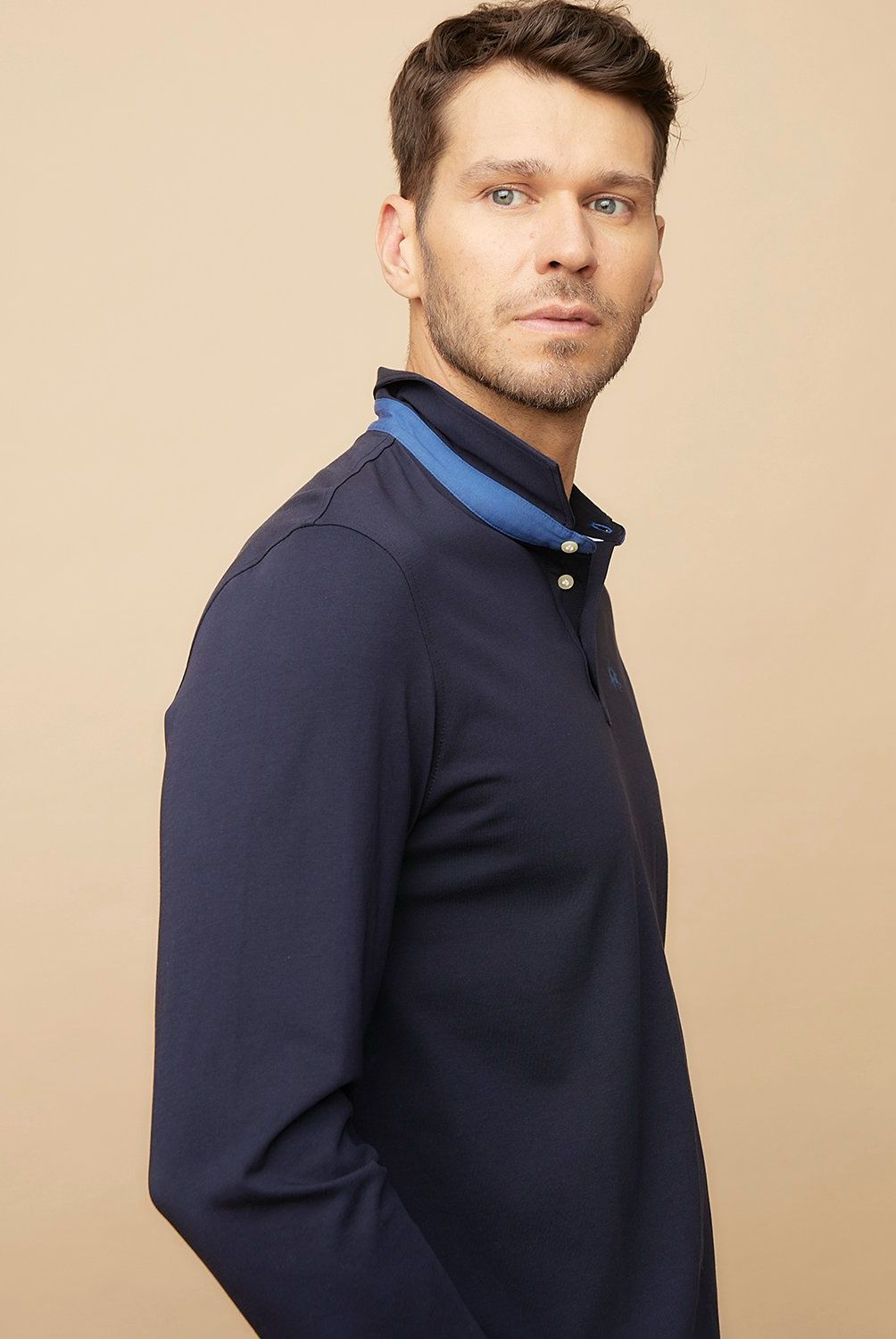 LA MARTINA - Polera Manga Larga Casual Algodón Hombre La Martina
