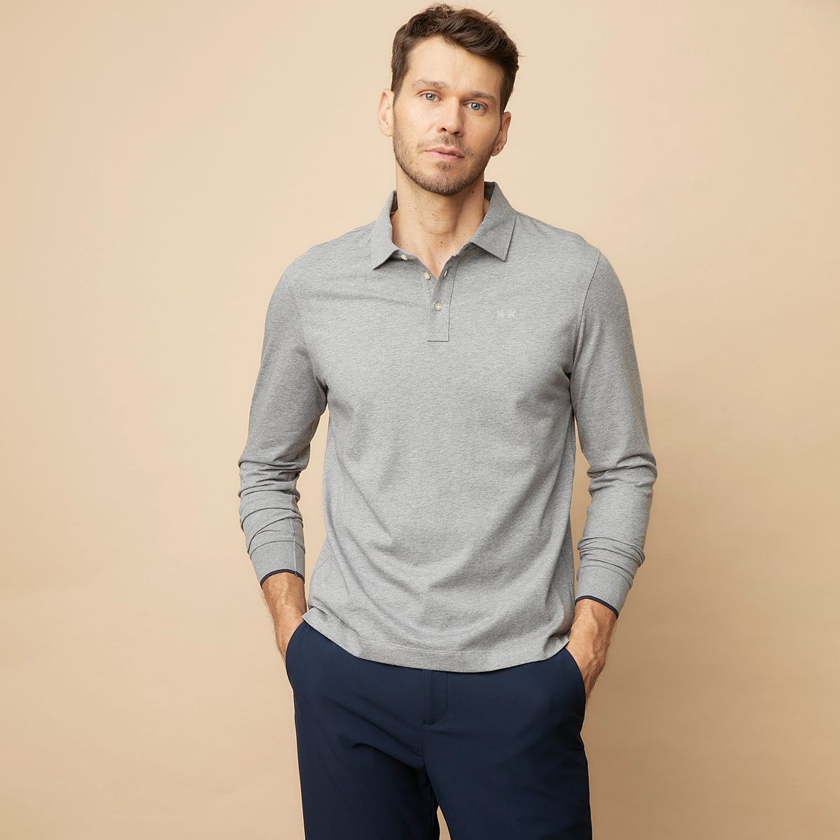 LA MARTINA - Polera Manga Larga Casual Algodón Hombre La Martina