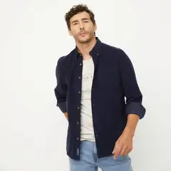 UNIVERSITY CLUB - Camisa Casual Manga Larga Algodón Hombre