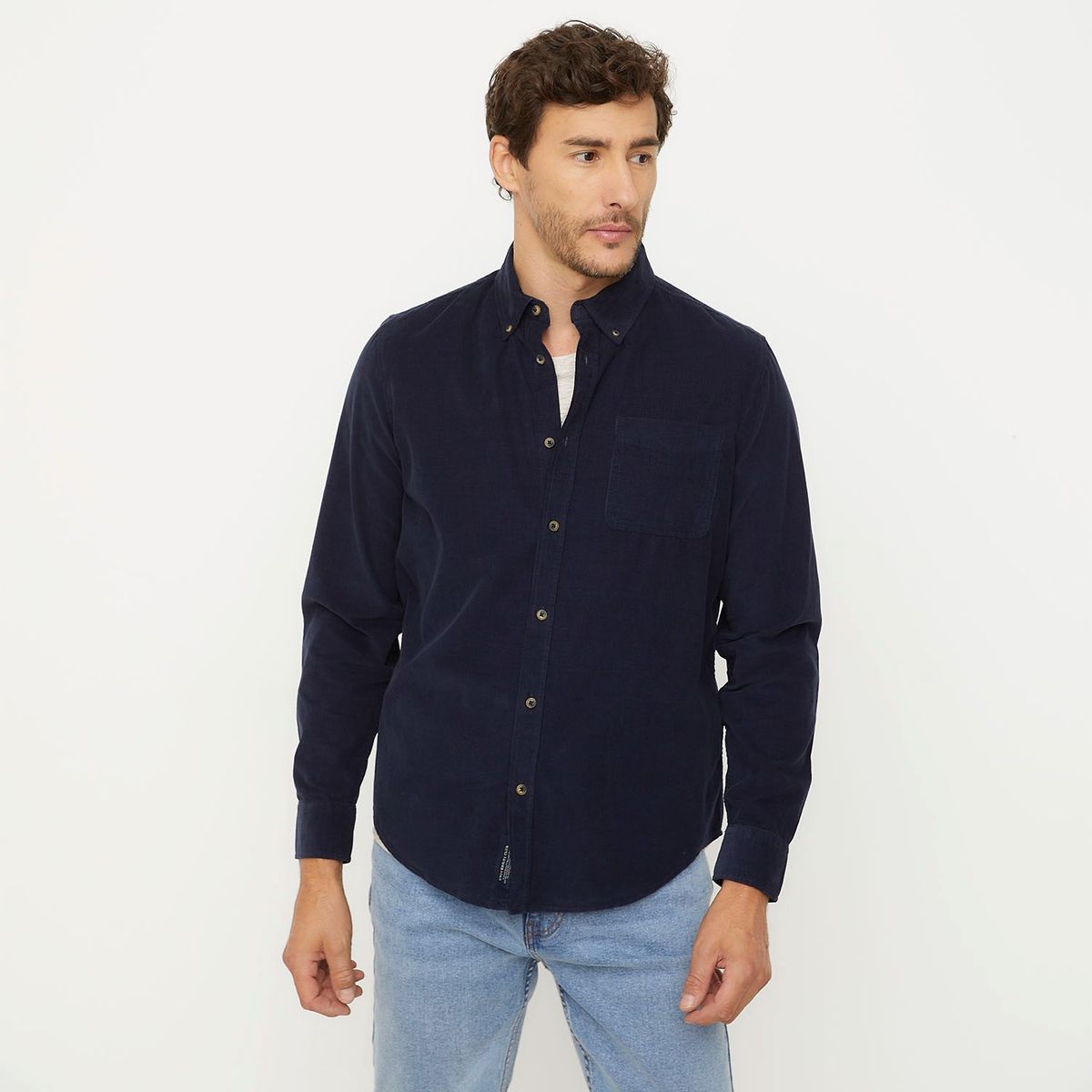 UNIVERSITY CLUB - Camisa Casual Manga Larga Algodón Hombre University Club