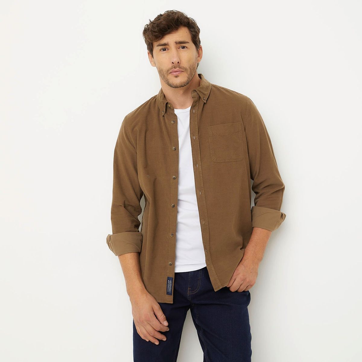 UNIVERSITY CLUB - Camisa Casual Manga Larga Algodón Hombre University Club