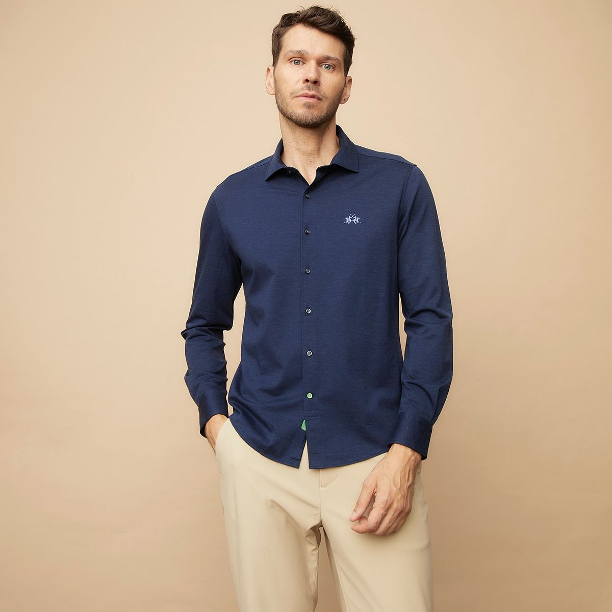 LA MARTINA - Camisa Casual Manga Larga Algodón Hombre La Martina