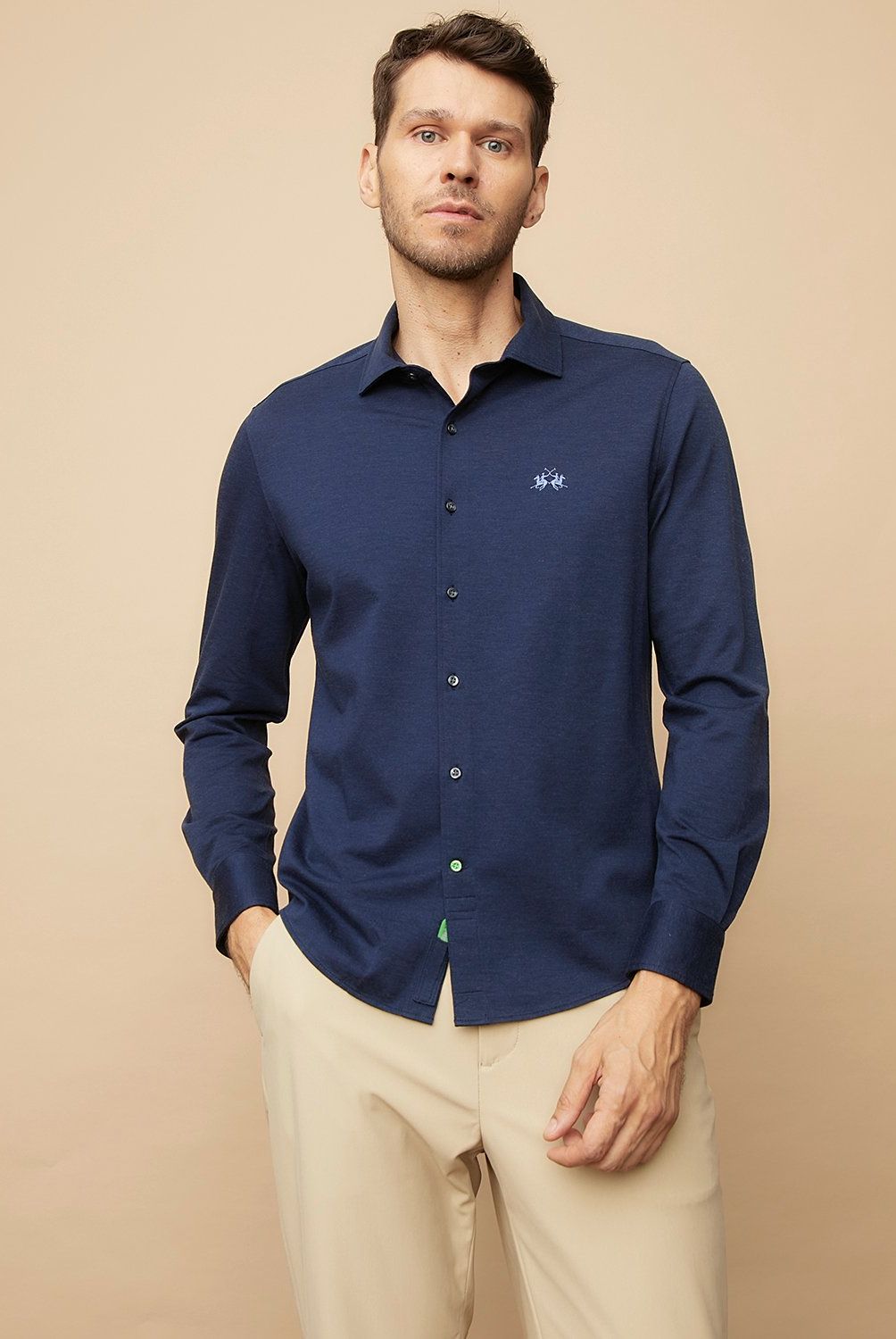 LA MARTINA - Camisa Casual Manga Larga Algodón Hombre La Martina
