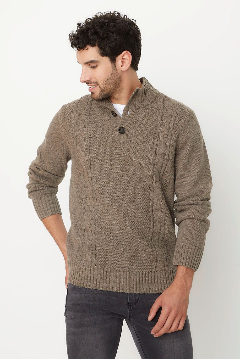 UNIVERSITY CLUB - Sweater Casual Hombre University Club Cuello Alto Con Botones