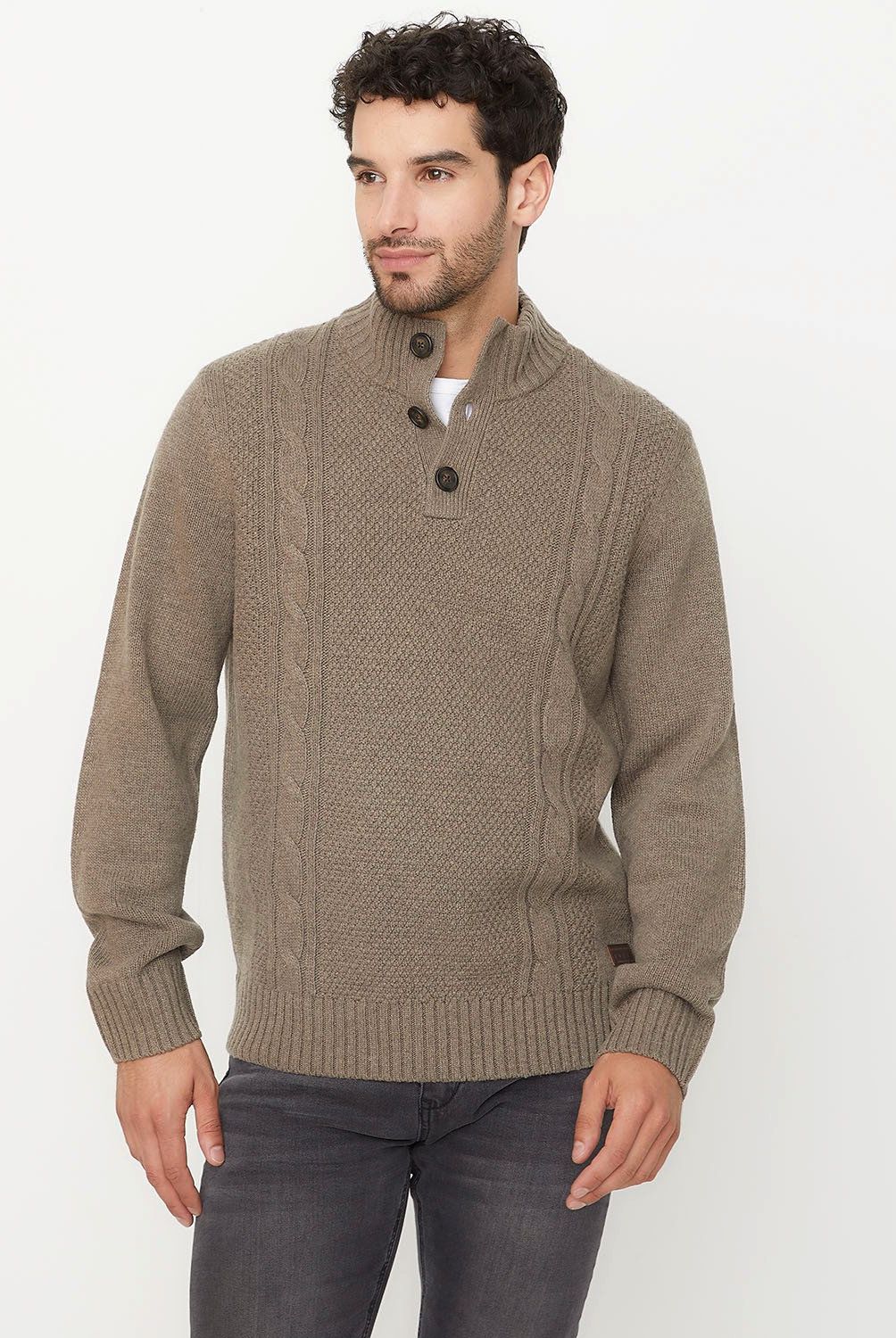 UNIVERSITY CLUB - Sweater Casual Hombre University Club Cuello Alto Con Botones