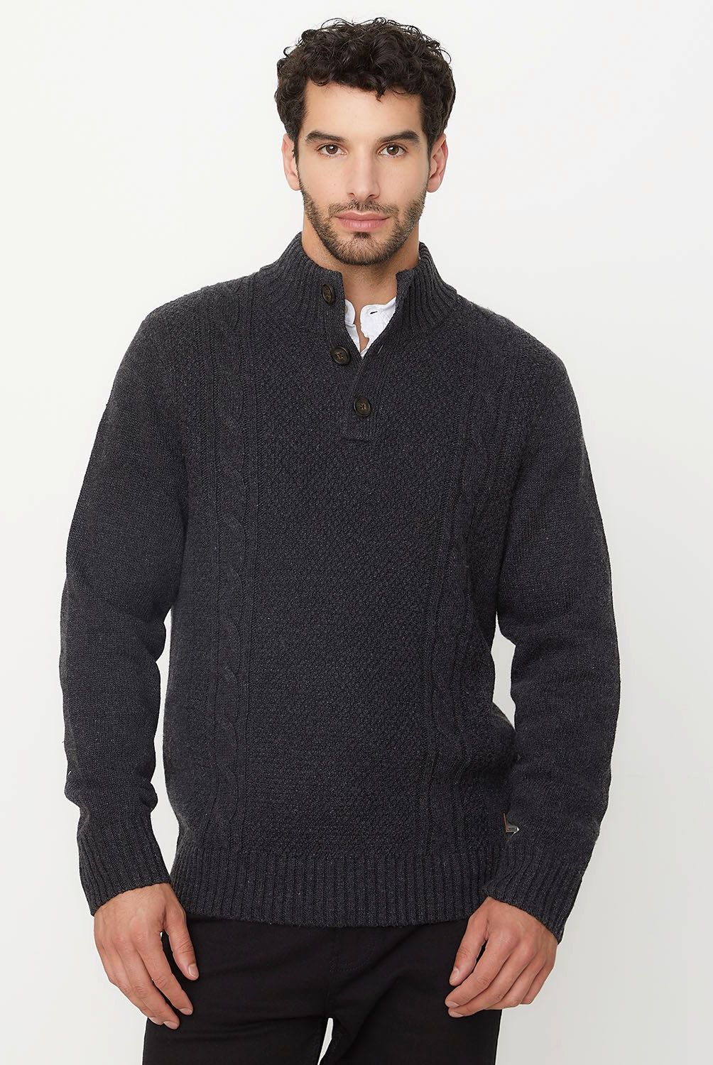 UNIVERSITY CLUB - Sweater Casual Hombre University Club Cuello Alto Con Botones