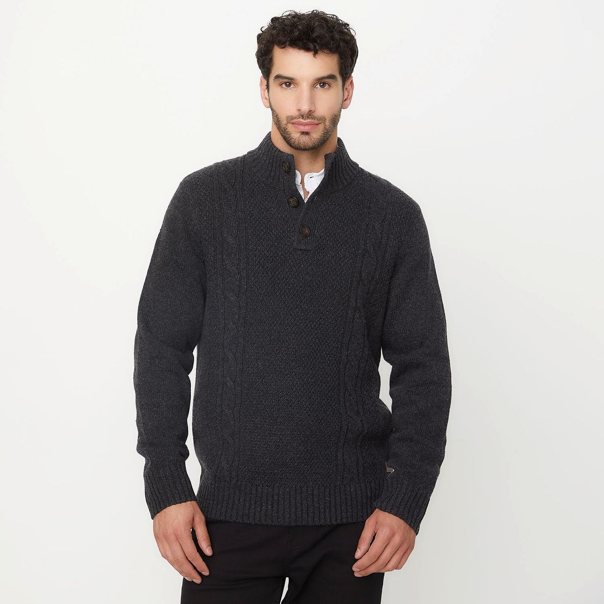 UNIVERSITY CLUB - Sweater Casual Hombre University Club Cuello Alto Con Botones