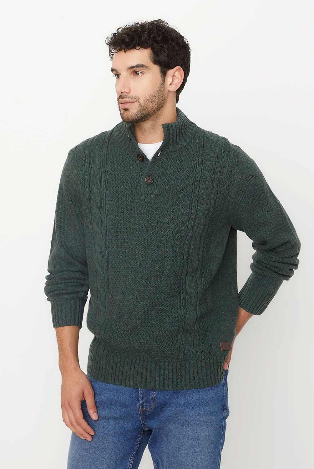 UNIVERSITY CLUB - Sweater Casual Hombre University Club Cuello Alto Con Botones