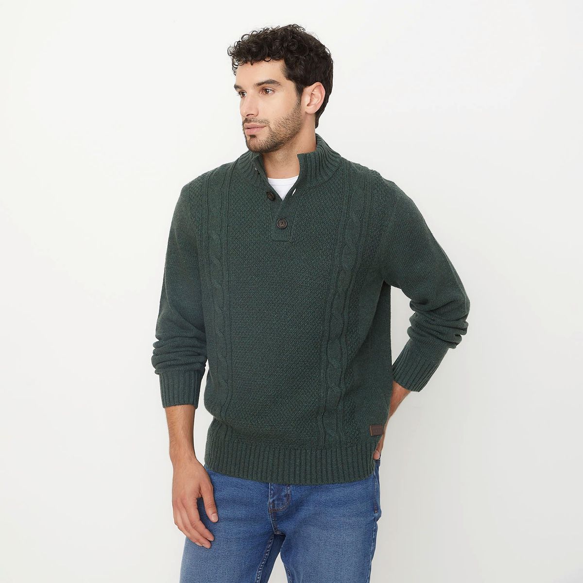 UNIVERSITY CLUB - Sweater Casual Hombre University Club Cuello Alto Con Botones