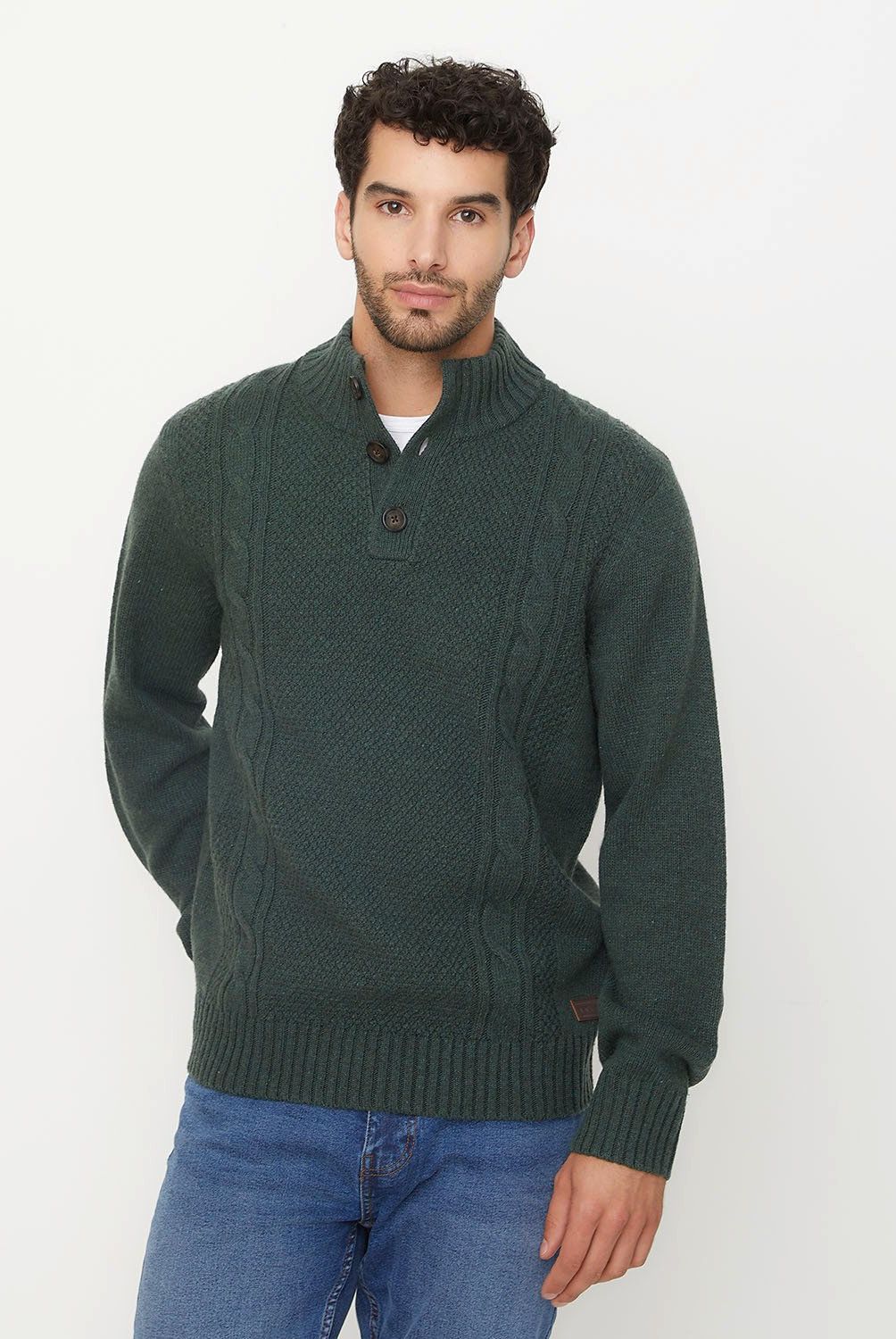 UNIVERSITY CLUB - Sweater Casual Hombre University Club Cuello Alto Con Botones
