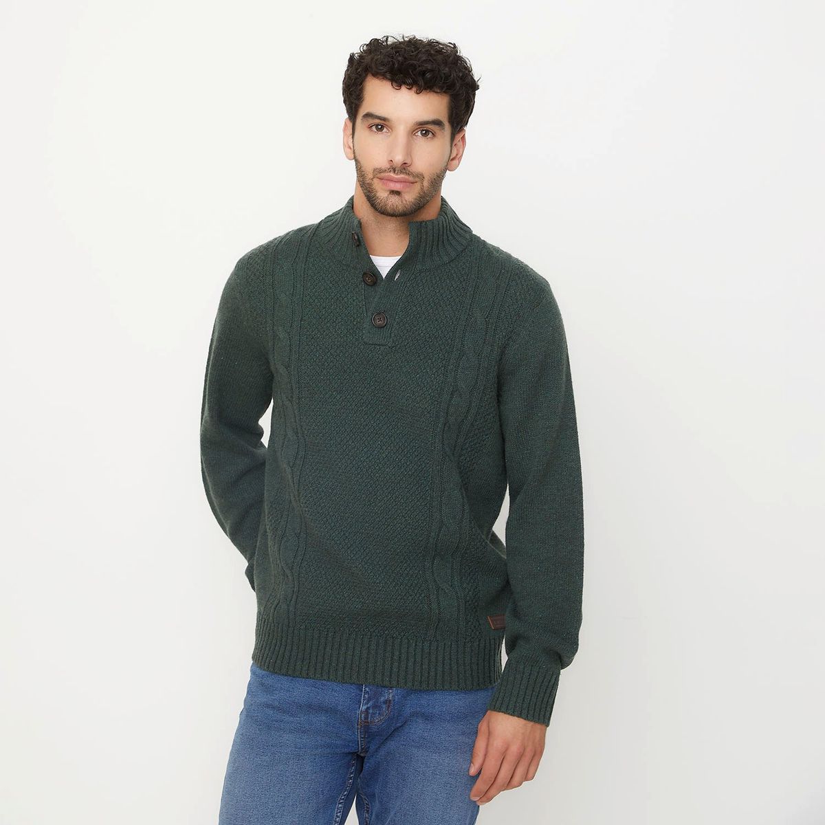 UNIVERSITY CLUB - Sweater Casual Hombre University Club Cuello Alto Con Botones