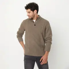 UNIVERSITY CLUB - Sweater Casual Hombre Cuello Alto Con Botones